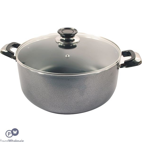 PRIMA NON-STICK CASSEROLE SAUCEPAN WITH GLASS LID 30CM