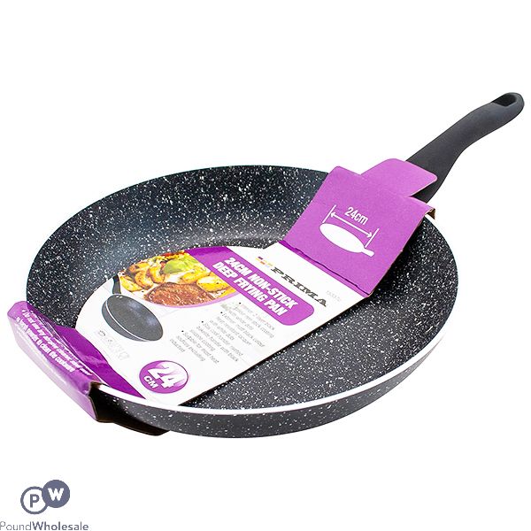 PRIMA NON-STICK DEEP BLACK FRYING PAN 24CM