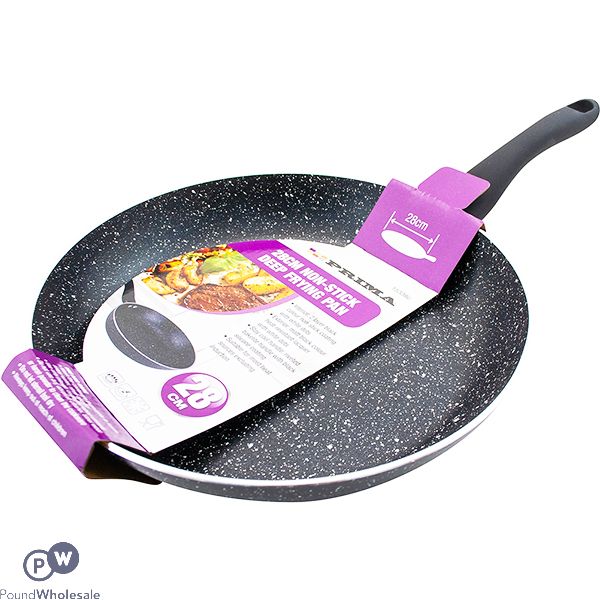 PRIMA NON-STICK DEEP BLACK FRYING PAN 28CM