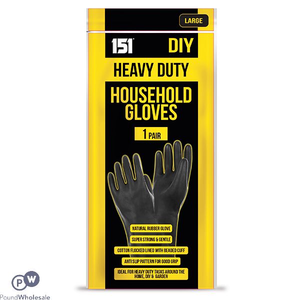 151 Heavy Duty Rubber Household Gloves Large