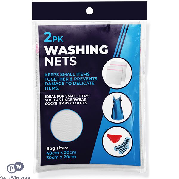 ASSORTED SIZE LAUNDRY WASHING NETS 2 PACK