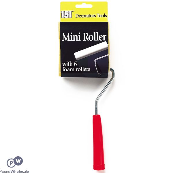 151 MINI PAINT ROLLER WITH 6 FOAM ROLLERS SET