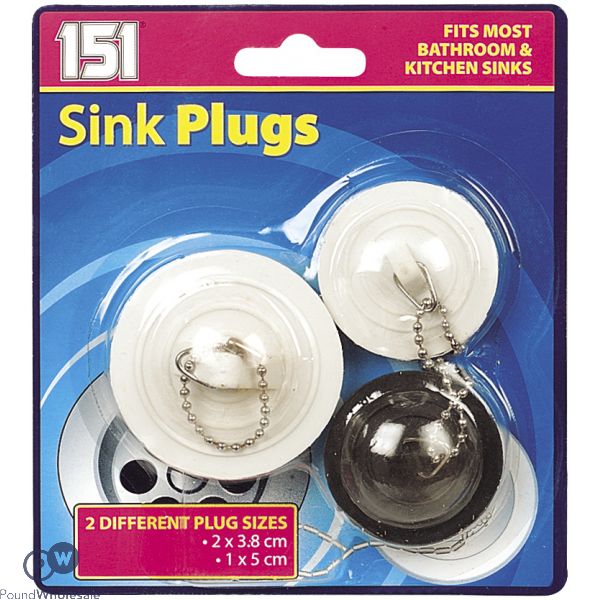 151 SINK PLUGS ASSORTED 3 PACK