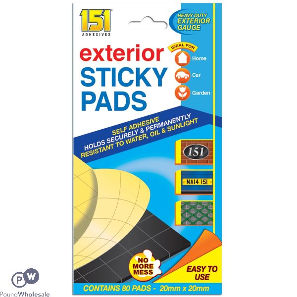 151 Heavy Duty Hook & Loop Exterior Sticky Pads 80 Pack