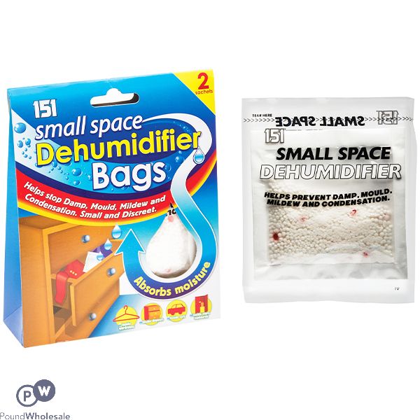 151 SMALL SPACE DEHUMIDIFIER BAGS 2 X 50ML