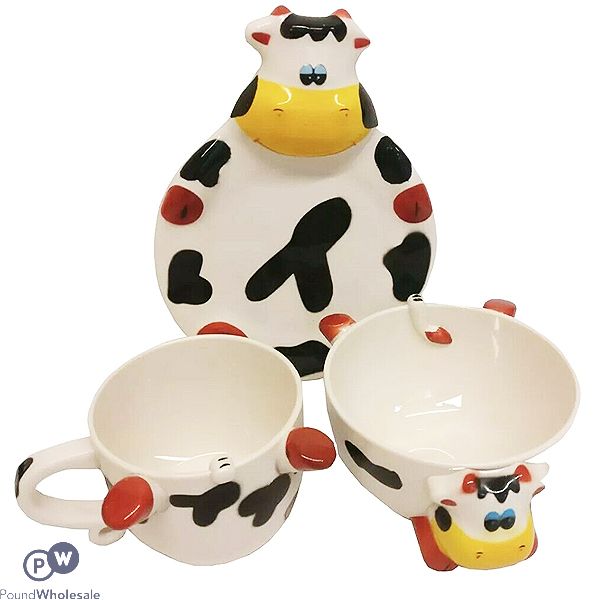 Collectable Cow Breakfast Set 3pc