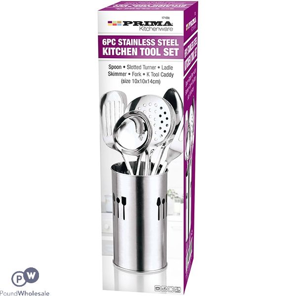 Prima Stainless Steel Kitchen Utensil Tool Set 6pc