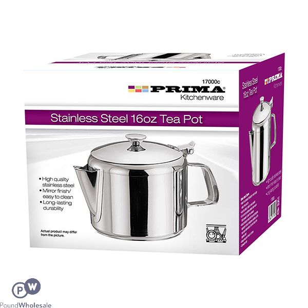 PRIMA STAINLESS STEEL 16OZ TEA POT 500ML