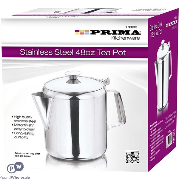 Prima Stainless Steel 48oz Tea Pot 1400ml