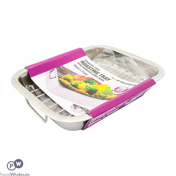 Prima Stainless Steel Roasting Tray With Rack 25cm X 21cm