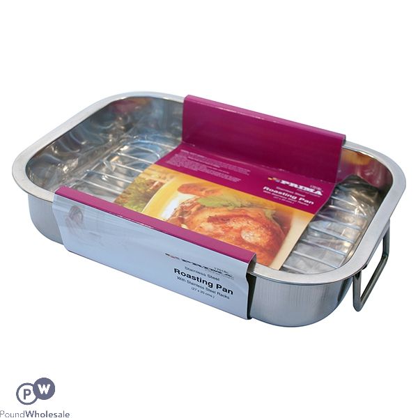 Prima Stainless Steel Roasting Pan With Rack 27cm X 20cm