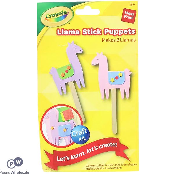 Crayola Llama Stick Puppets Craft Kit 2pc