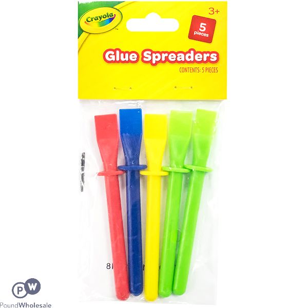 Crayola Assorted Colour Plastic Glue Spreaders 5pc