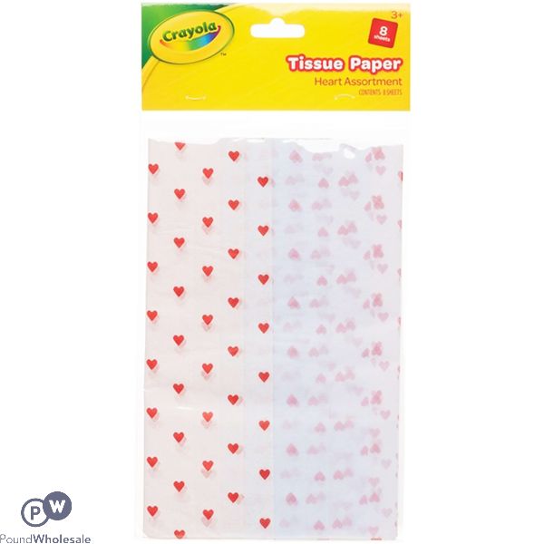 Crayola Heart Assortment Tissue Paper 8 Pack