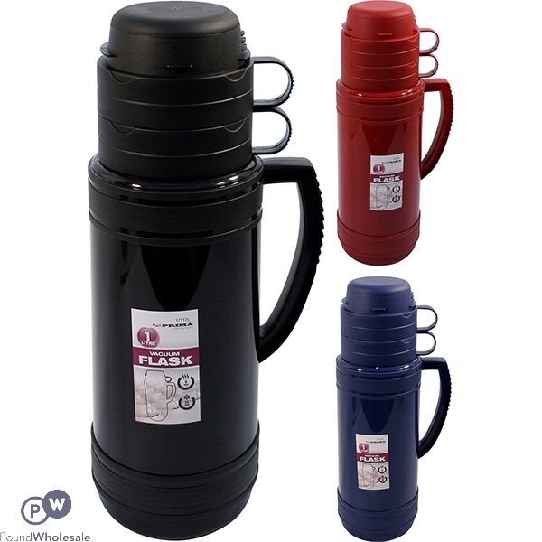 PRIMA VACUUM FLASK ASSORTED COLOURS 1L