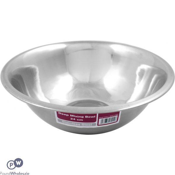 Deep Mixing Bowl Stainless Steel - 24x9.5cm