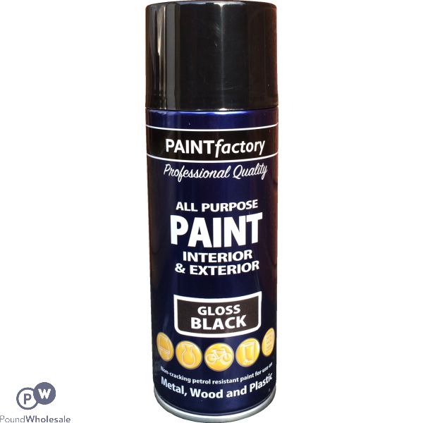 Black Gloss All Purpose Spray Paint 400ml