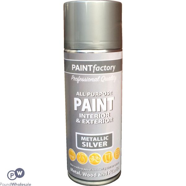 All Purpose Metallic Silver Spray Paint 400ml (metal,wood And Plastic)