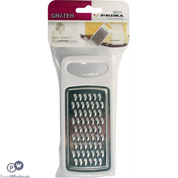 PRIMA STAINLESS STEEL GRATER WITH TRAY