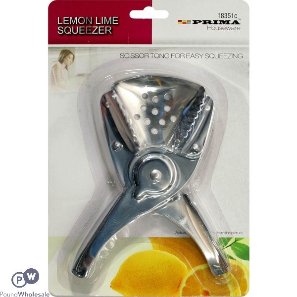 PRIMA STAINLESS STEEL LEMON LIME SQUEEZER SCISSOR TONGS