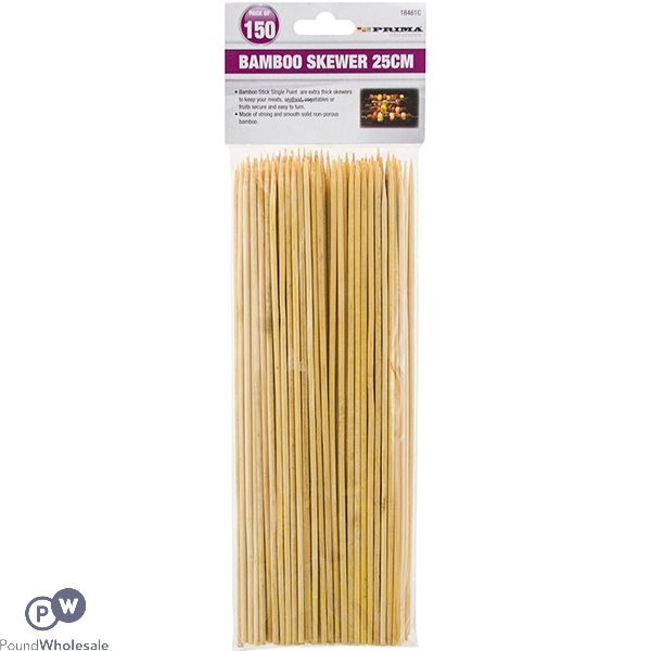 PRIMA BAMBOO SKEWER 25CM 150 PACK