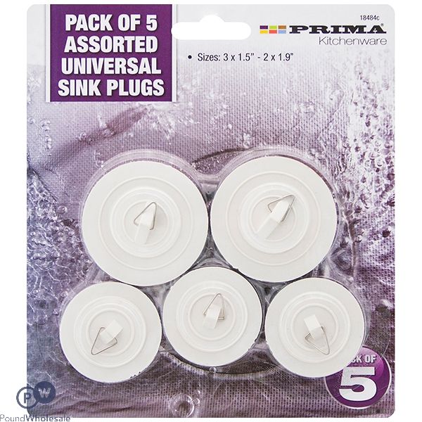 Prima Universal Sink Plugs Assorted 5 Pack