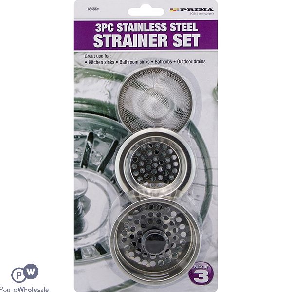 Prima Stainless Steel Strainer Set 3 Pack