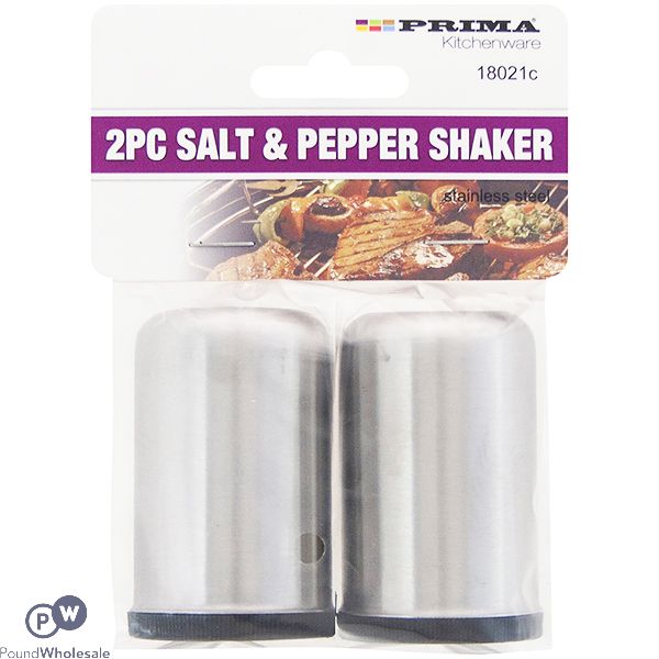 PRIMA STAINLESS STEEL SALT & PEPPER SHAKER 2PC