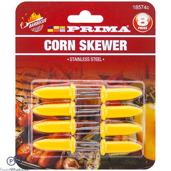 PRIMA STAINLESS STEEL CORN SKEWER 8 PACK