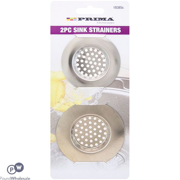 PRIMA ASSORTED STAINLESS STEEL SINK STRAINERS SET 2PC