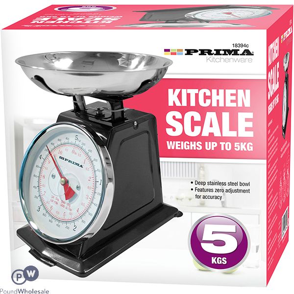 Prima Black Mechanical Kitchen Scale 5kg