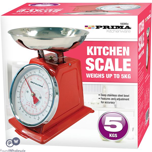 Prima Red Mechanical Kitchen Scale 5kg