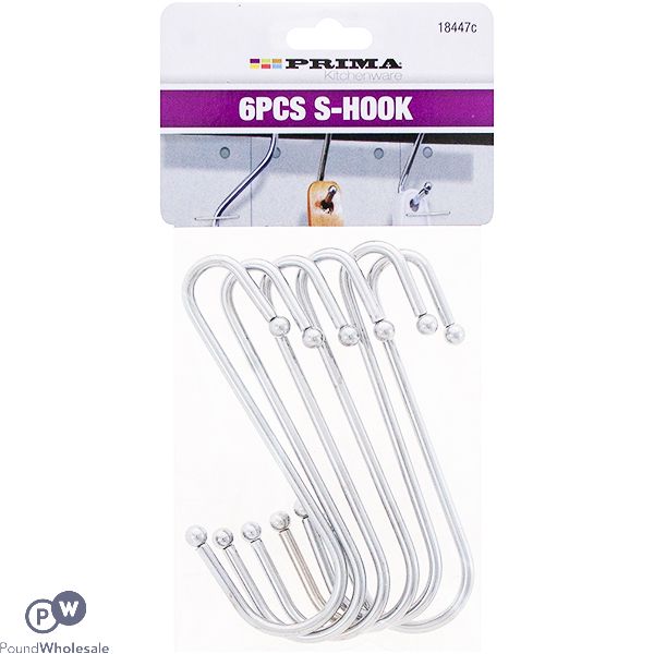 Prima Stainless Steel S-hook 6 Pack