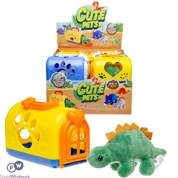 Soft Plush Dinosaur In Cage Toy CDU Assorted