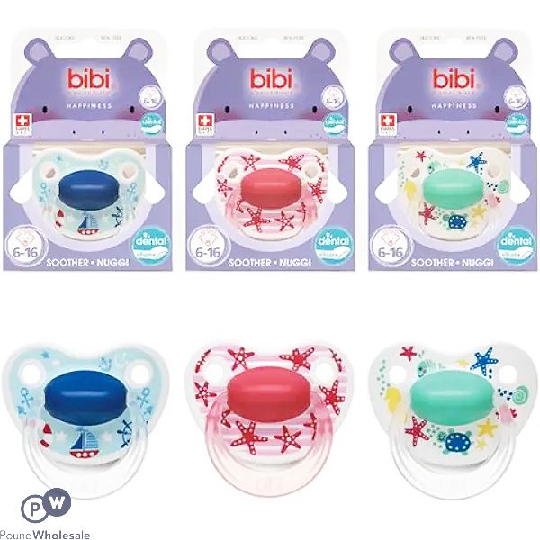 Bibi Happiness 6-16 Months Silicone Soother Cdu Assorted