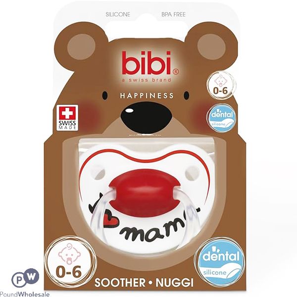 Bibi Happiness I Love Mama 0-6 Months Silicone Soother Cdu