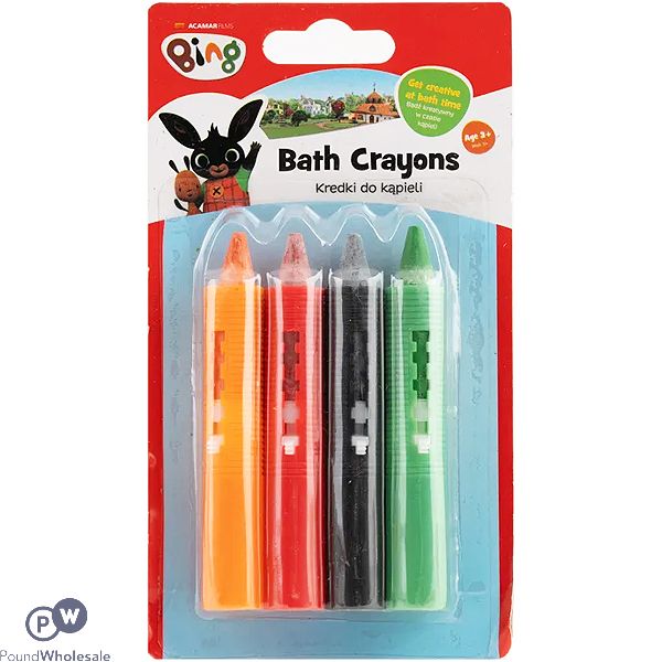 Bing Assorted Colour Kids Bath Crayons 4 Pack