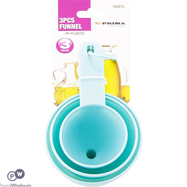 Prima Plastic Funnel Assorted Sizes 3 Pack