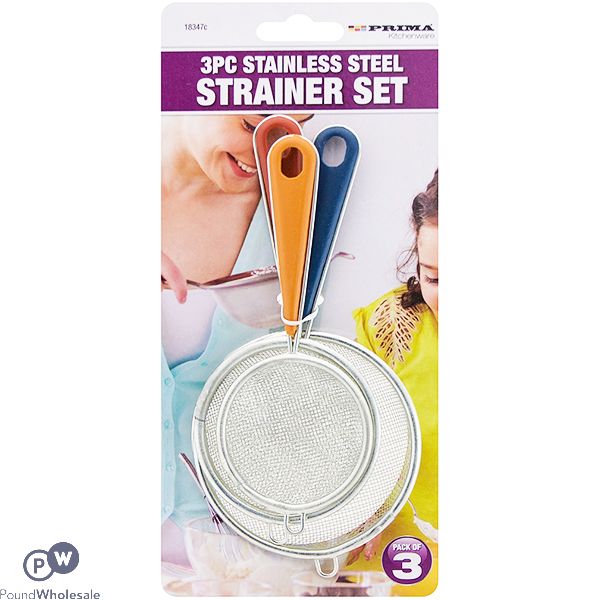 PRIMA STAINLESS STEEL STRAINER SET 3PC