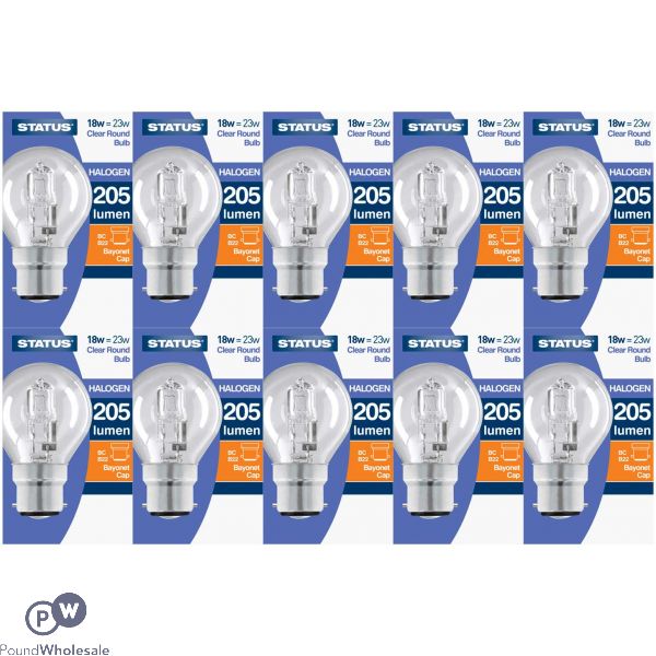 Status 18w=25w Halogen Round Bulb Bc