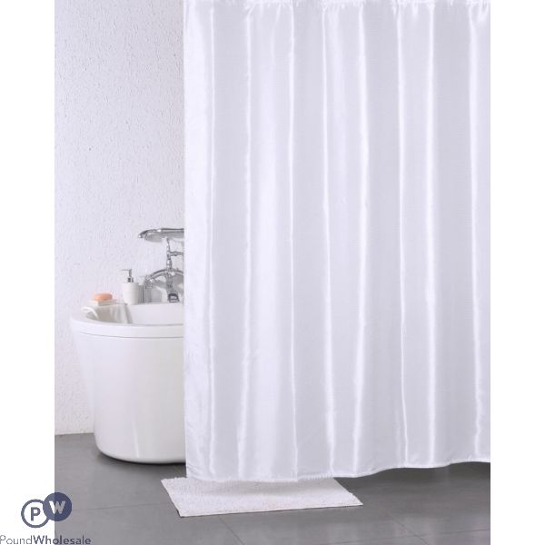 Solitaire Shower Curtain White