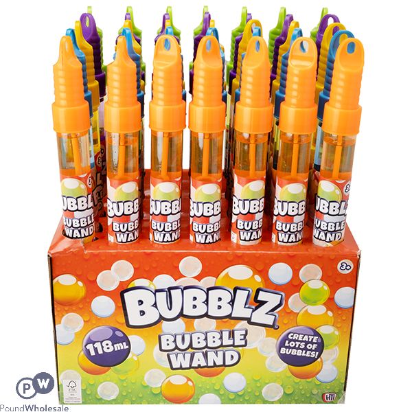 Bubblz Bubble Wand 118ml Cdu Assorted Colours