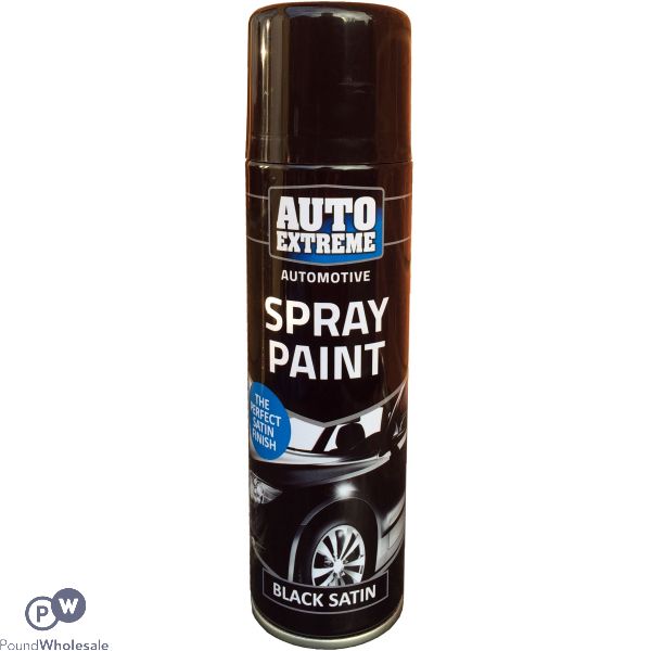 Auto Extreme Automotive Black Satin Spray Paint 250ml