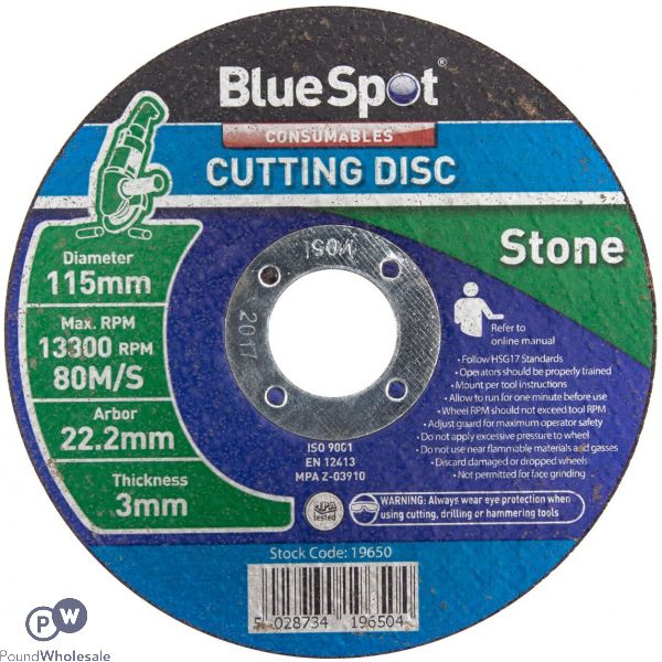 Bluespot Stone Cutting Disc 4.5"