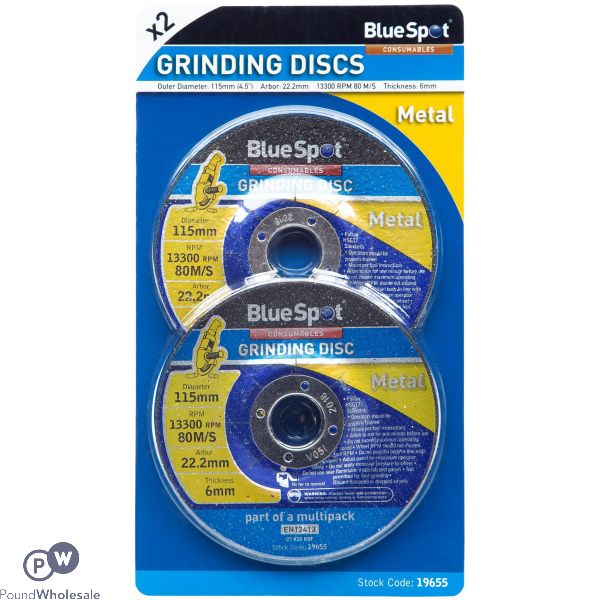 Bluespot Metal Grinding Discs 4.5" X 2