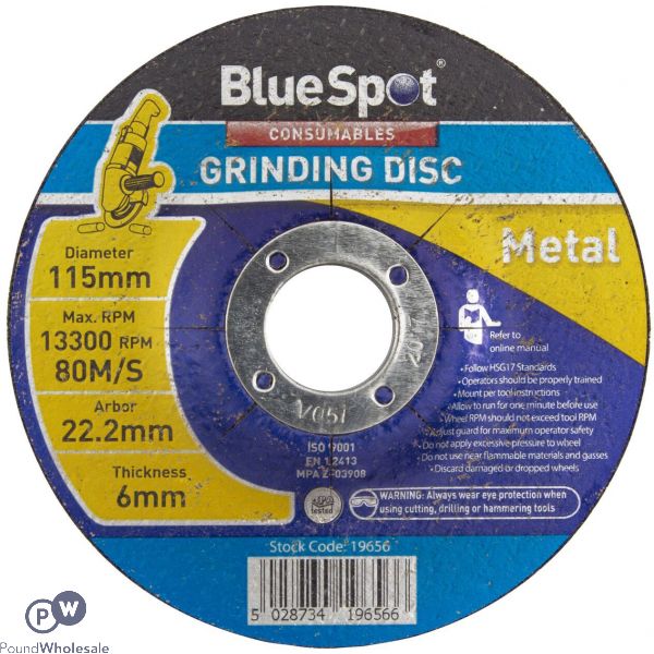 Bluespot Metal Grinding Disc 115mm