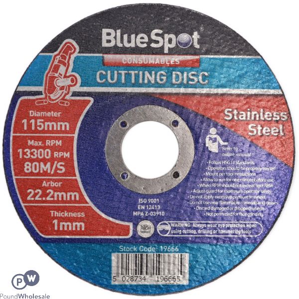 Bluespot Stainless Steel Cutting Disc 4.5"