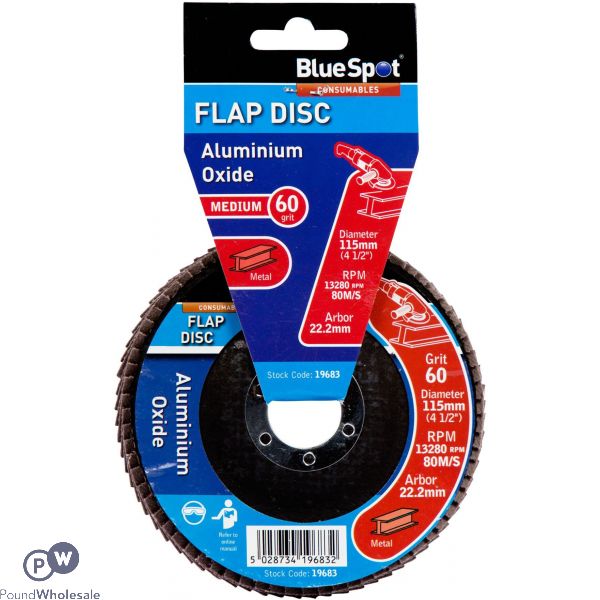 Bluespot 4.5" 60 Grit Aluminium Oxide Disc