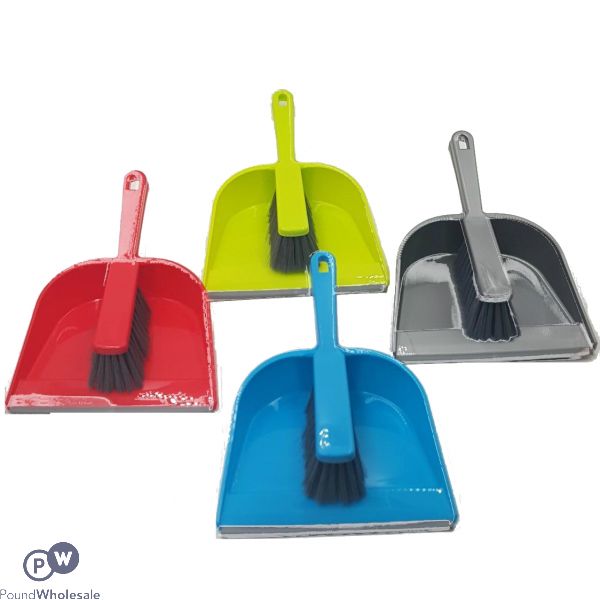 Dust Pan & Brush 4 Assorted Colours