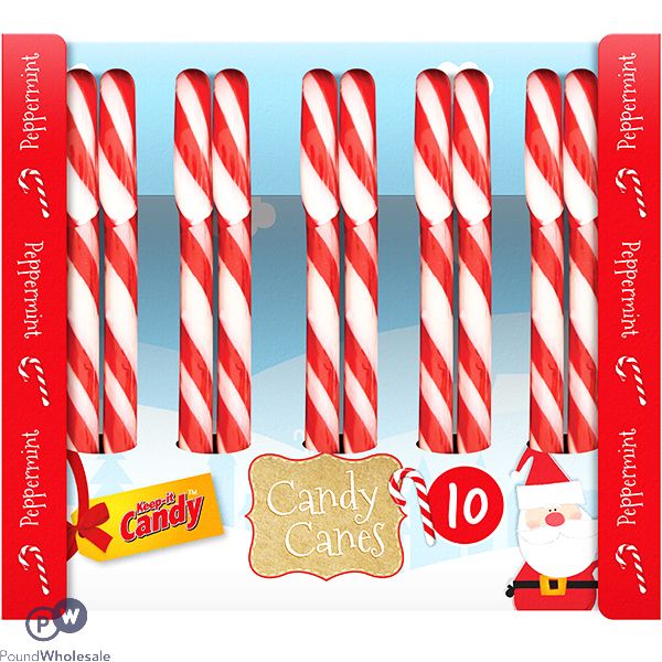 Keep It Candy Christmas Peppermint Candy Canes 10 Pack